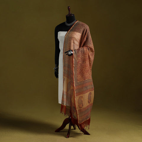 Natural dyed kota doria cotton hand block bagh print
