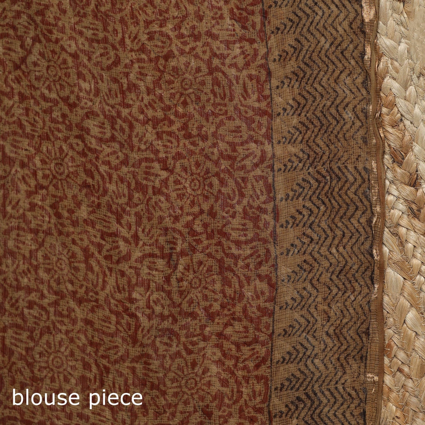Natural dyed kota doria cotton hand block bagh print saree