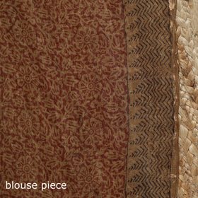 Natural dyed kota doria cotton hand block bagh print saree