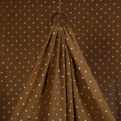 Brown - natural dyed kutch tie-dye cotton bandhani fabric