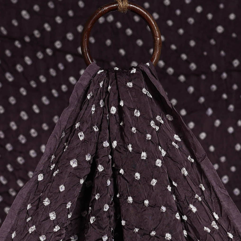 Brown - natural dyed kutch tie-dye modal silk bandhani
