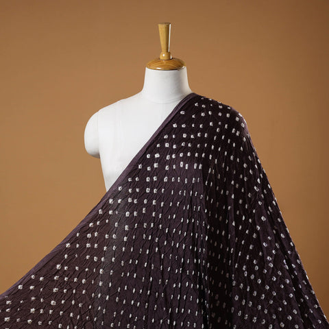 Brown - natural dyed kutch tie-dye modal silk bandhani