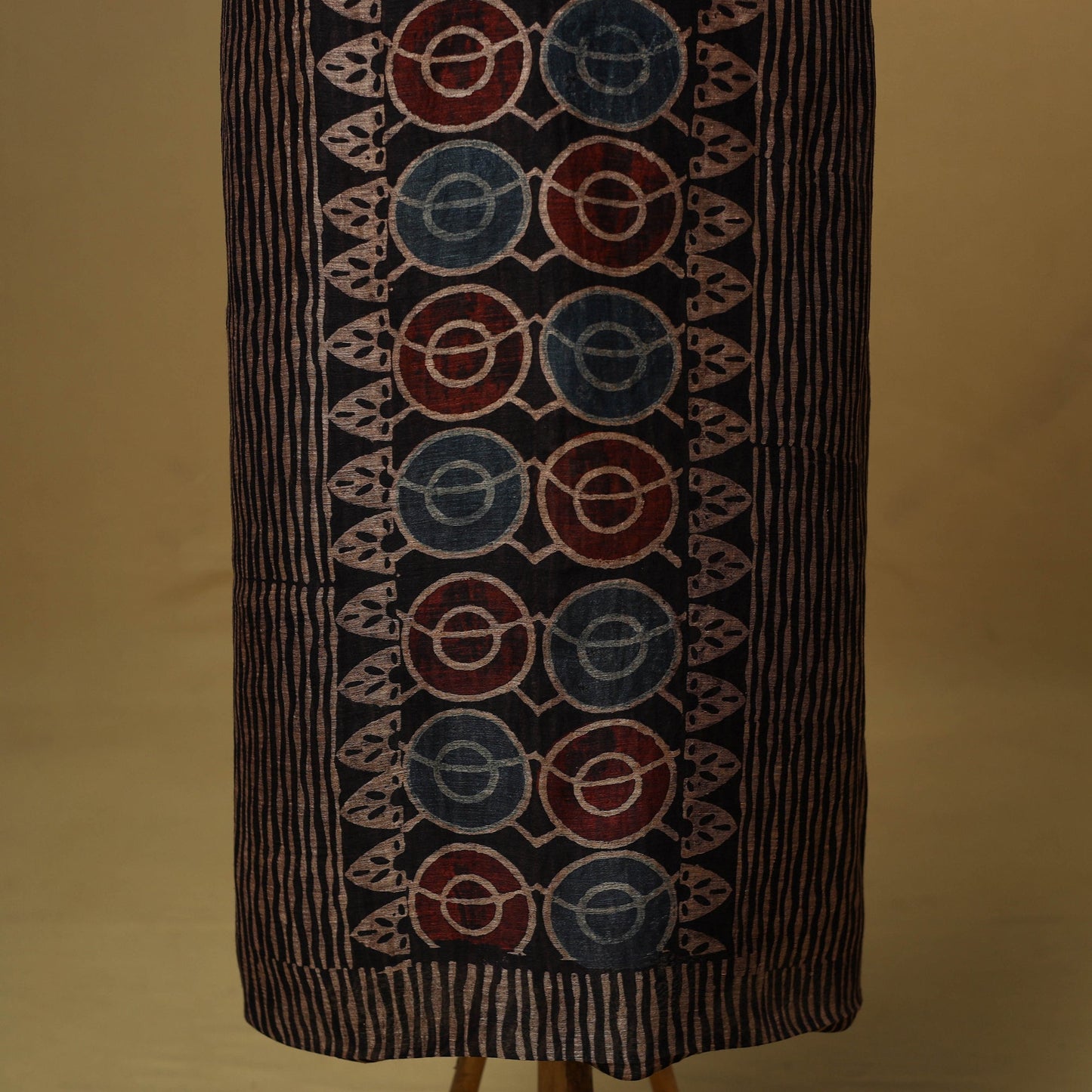 Natural dyed linen silk 2pc unstitched dress material 08