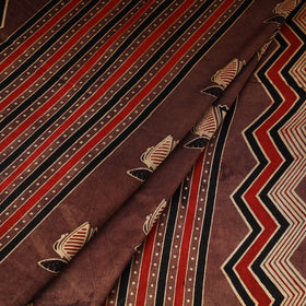 Brown - natural dyed mashru silk fabric 06 - handcrafted