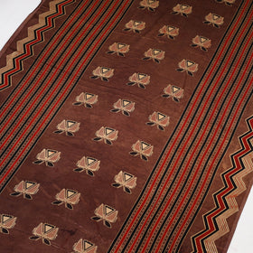 Brown - natural dyed mashru silk fabric 06 - handcrafted