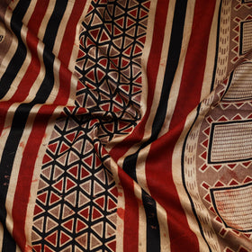 Brown - natural dyed mashru silk fabric 12 - handcrafted