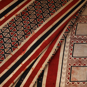 Brown - natural dyed mashru silk fabric 12 - handcrafted