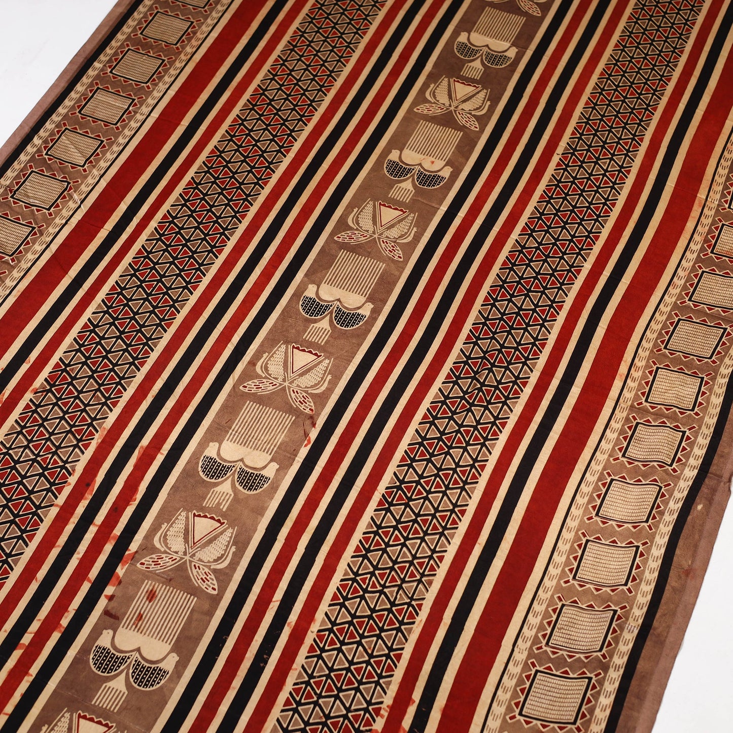 Brown - natural dyed mashru silk fabric 12 - handcrafted