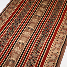 Brown - natural dyed mashru silk fabric 12 - handcrafted