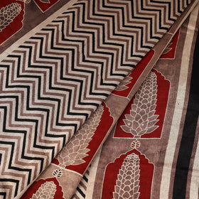 Brown - natural dyed mashru silk fabric 16 - handcrafted