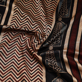 Brown - natural dyed mashru silk fabric 19 - handcrafted
