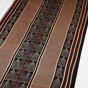 Brown - natural dyed mashru silk fabric 19 - handcrafted