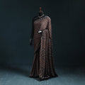 Natural dyed modal silk kutch hand block print ajrakh saree