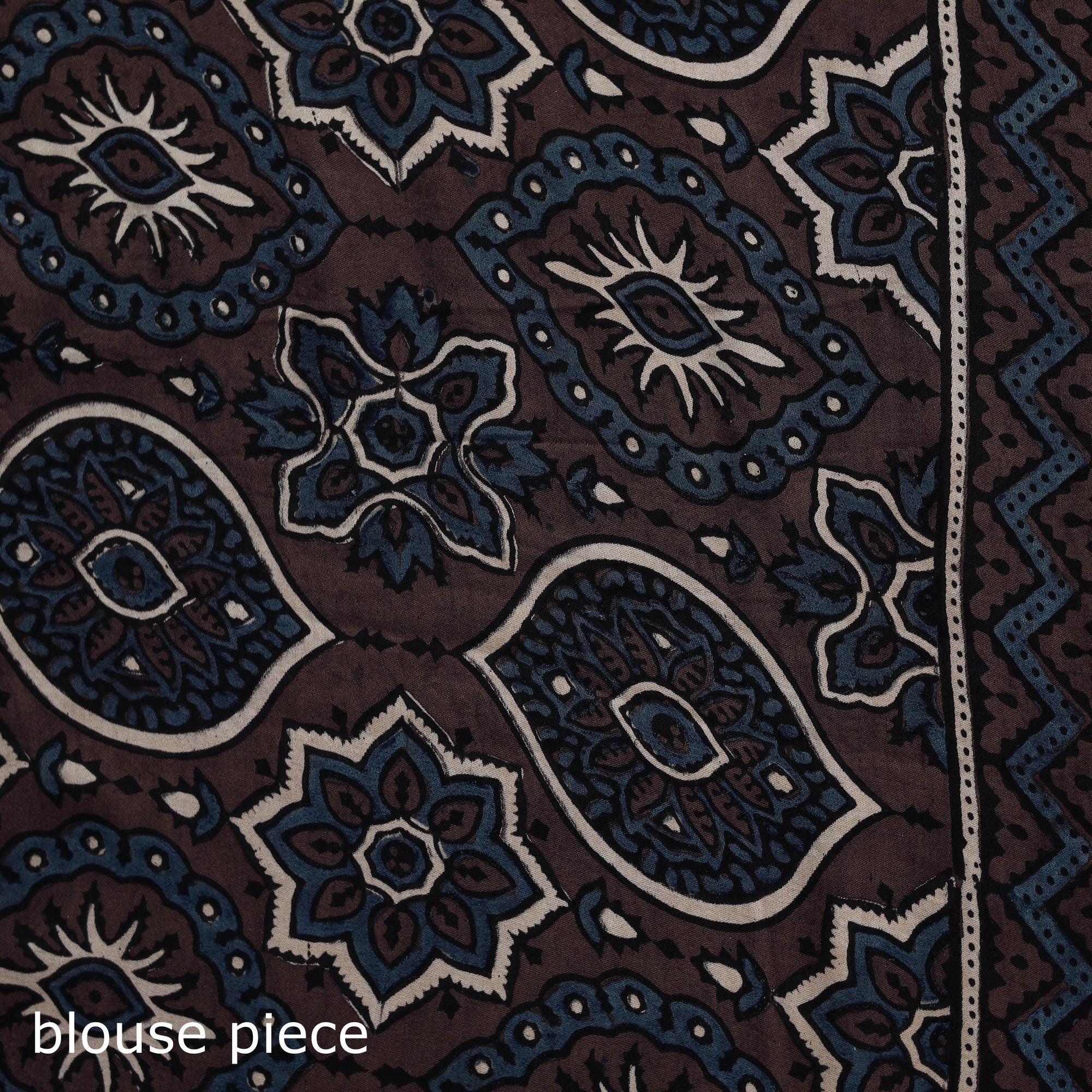 Natural Print Brown Natural Dyed Modal Silk Kutch Hand Block Print Ajrakh Saree