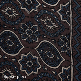 Natural dyed modal silk kutch hand block print ajrakh saree