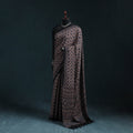 Natural dyed modal silk kutch hand block print ajrakh saree