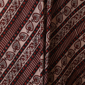 Brown - natural dyed mul cotton bagh fabric 03 - handcrafted