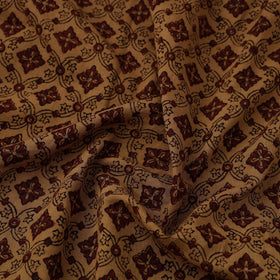  Brown Natural Dyed Mul Cotton Bagh Print Fabric