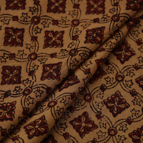  Brown Natural Dyed Mul Cotton Bagh Print Fabric