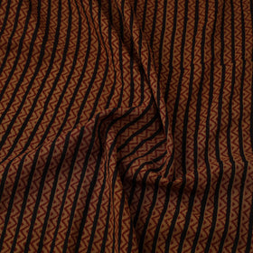 Brown Natural Dyed Mul Cotton Bagh Print Fabric