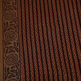Brown Natural Dyed Mul Cotton Bagh Print Fabric