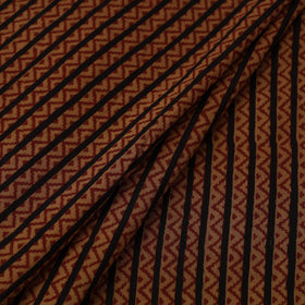 Brown Natural Dyed Mul Cotton Bagh Print Fabric
