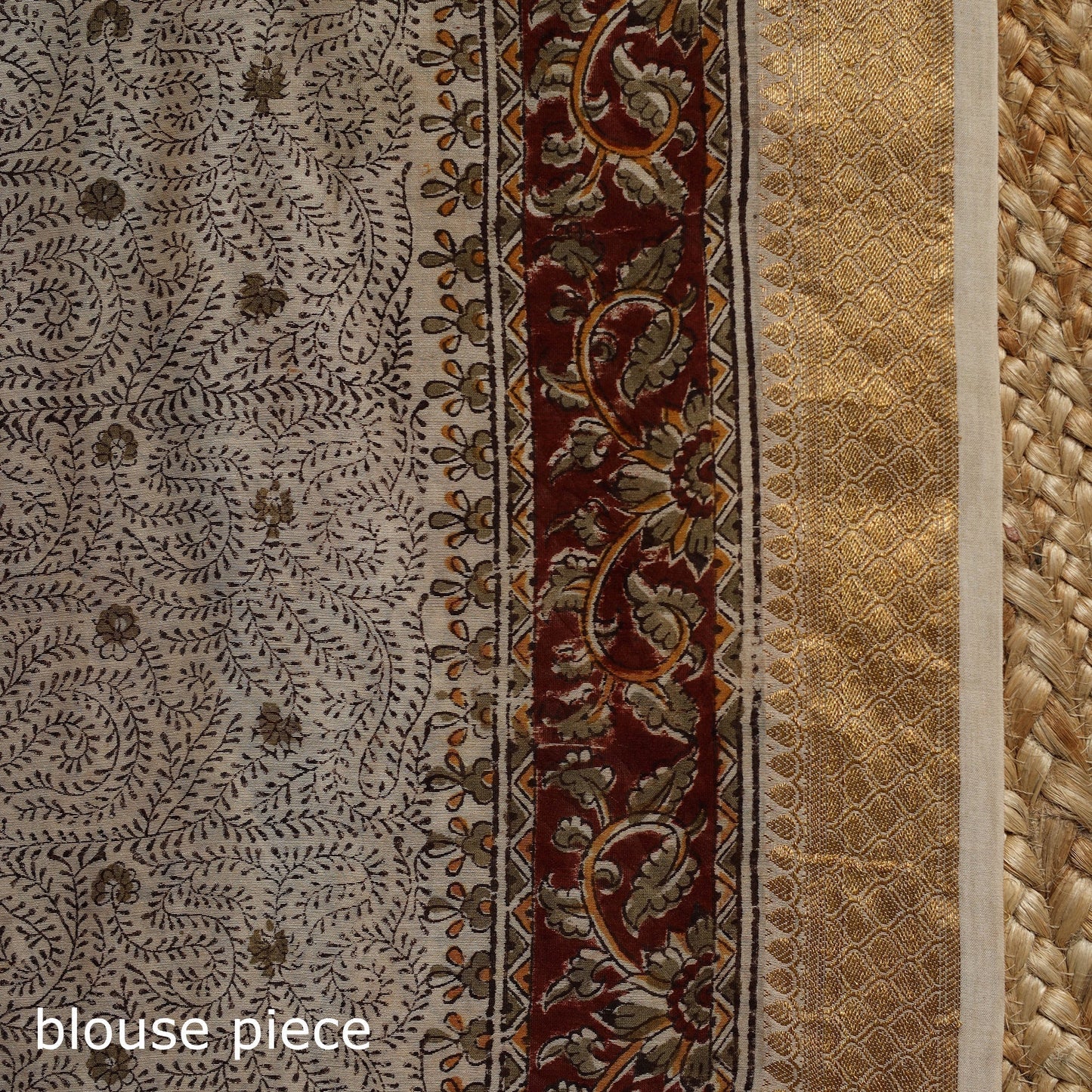 Brown - natural dyed pedana chanderi silk kalamkari saree