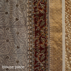 Brown - natural dyed pedana chanderi silk kalamkari saree