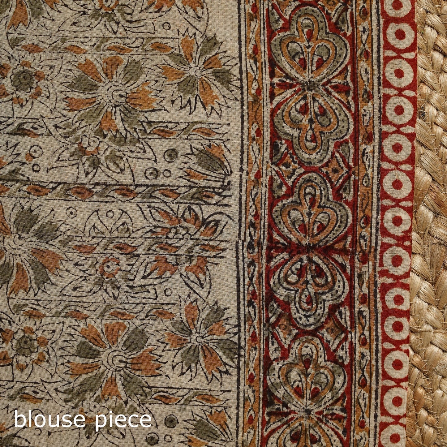 Brown - natural dyed pedana cotton kalamkari saree 03