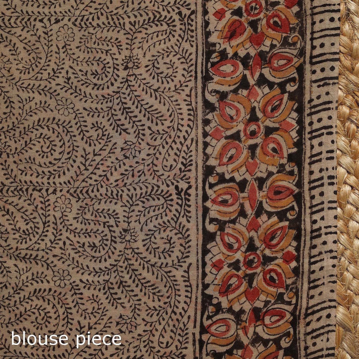 Brown - natural dyed pedana cotton kalamkari saree 25