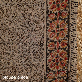 Brown - natural dyed pedana cotton kalamkari saree 25