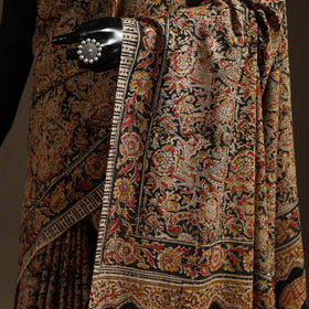 Brown - natural dyed pedana cotton kalamkari saree 26