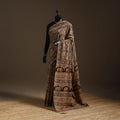 Brown - natural dyed pedana cotton kalamkari saree 26