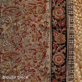 Brown - natural dyed pedana cotton kalamkari saree 26