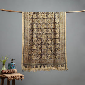 Natural dyed pedana kalamkari printed handloom cotton towel