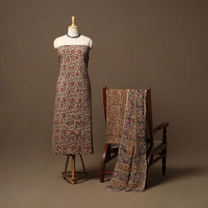 Natural dyed pedana kalamkari cotton 3pc unstitched dress