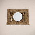 Brown - natural dyed pedana kalamkari cotton table mat 14