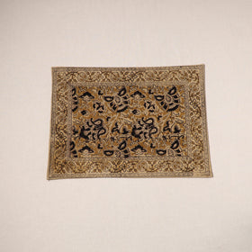 Brown - natural dyed pedana kalamkari cotton table mat 14