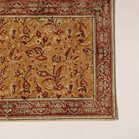 Brown - natural dyed pedana kalamkari cotton table mat 19