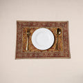Brown - natural dyed pedana kalamkari cotton table mat 19