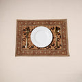 Brown - natural dyed pedana kalamkari cotton table mat 23