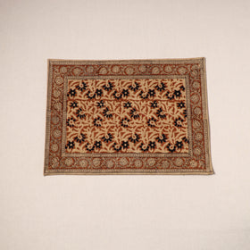 Brown - natural dyed pedana kalamkari cotton table mat 23