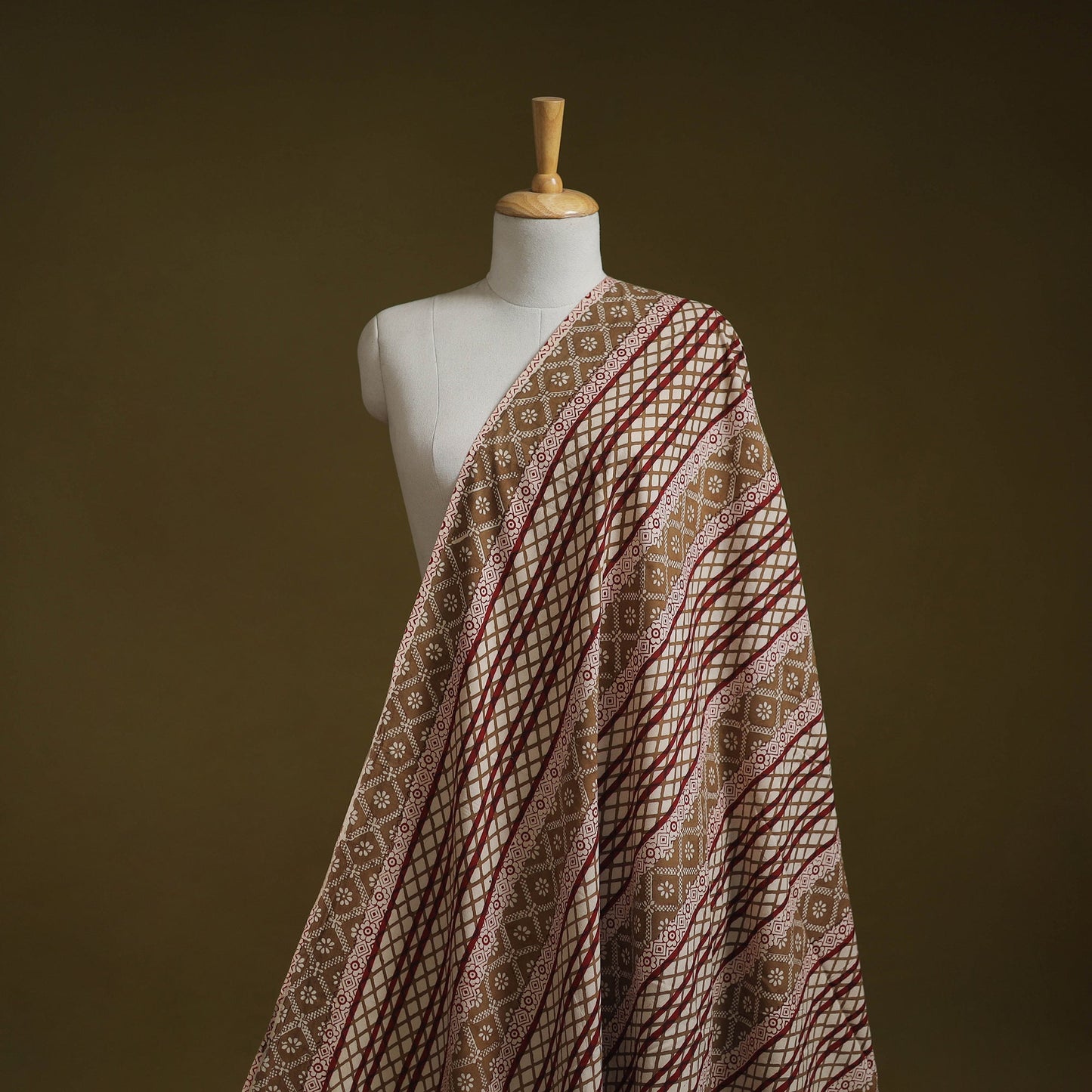 Natural dyed pure cotton hand block bagh print fabric 08