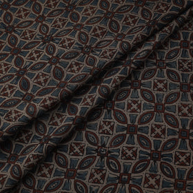 Natural dyed pure mul cotton hand block ajrakh print fabric
