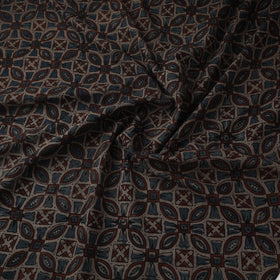 Natural dyed pure mul cotton hand block ajrakh print fabric
