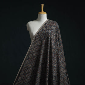 Natural dyed pure mul cotton hand block ajrakh print fabric