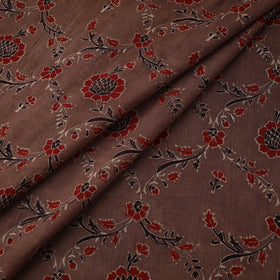 Natural dyed pure mul cotton hand block ajrakh print fabric