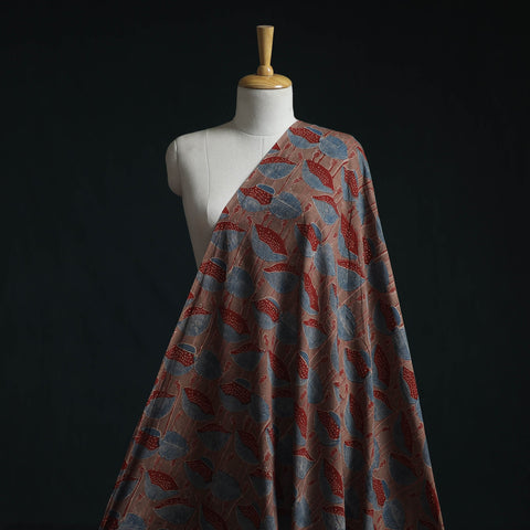 Natural dyed pure mul cotton hand block ajrakh print fabric