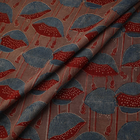 Natural dyed pure mul cotton hand block ajrakh print fabric