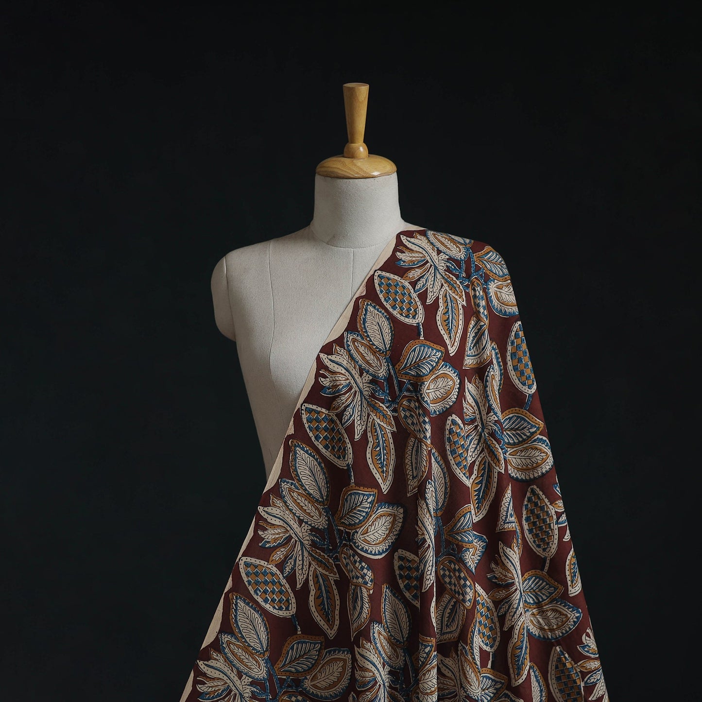 Natural dyed pure mul cotton hand block kalamkari bagru